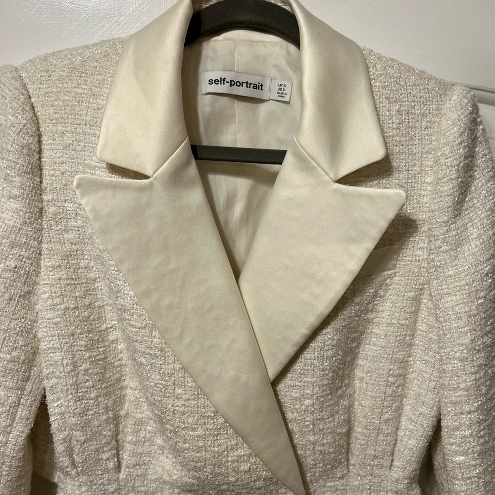 Self Portrait white boucle blazer dress - Picture 5 of 6
